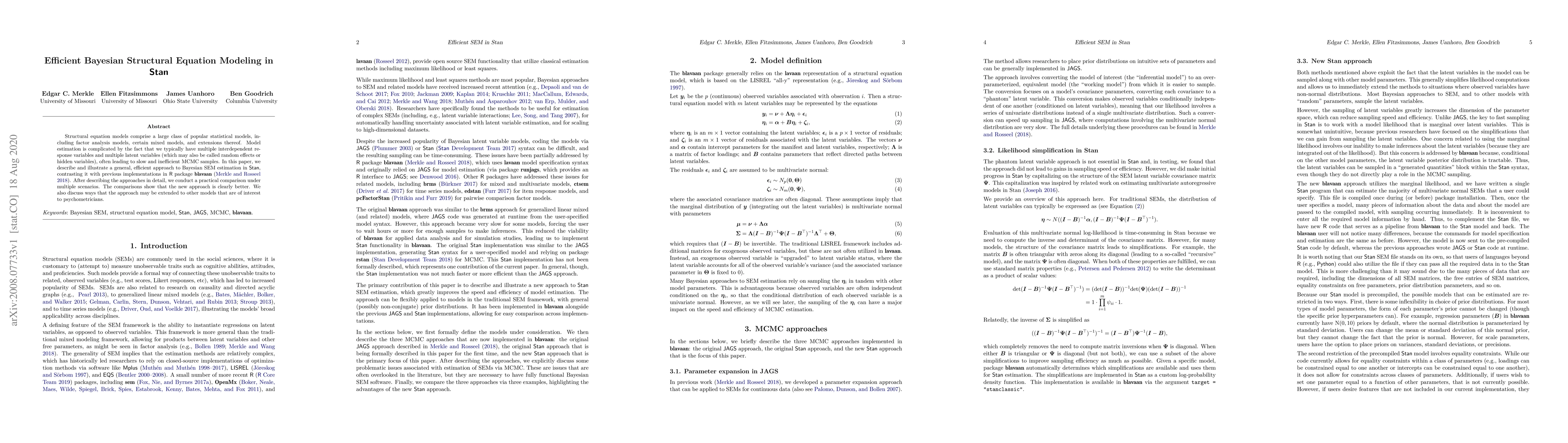 Thumbnail for Efficient Bayesian Structural Equation Modeling in Stan