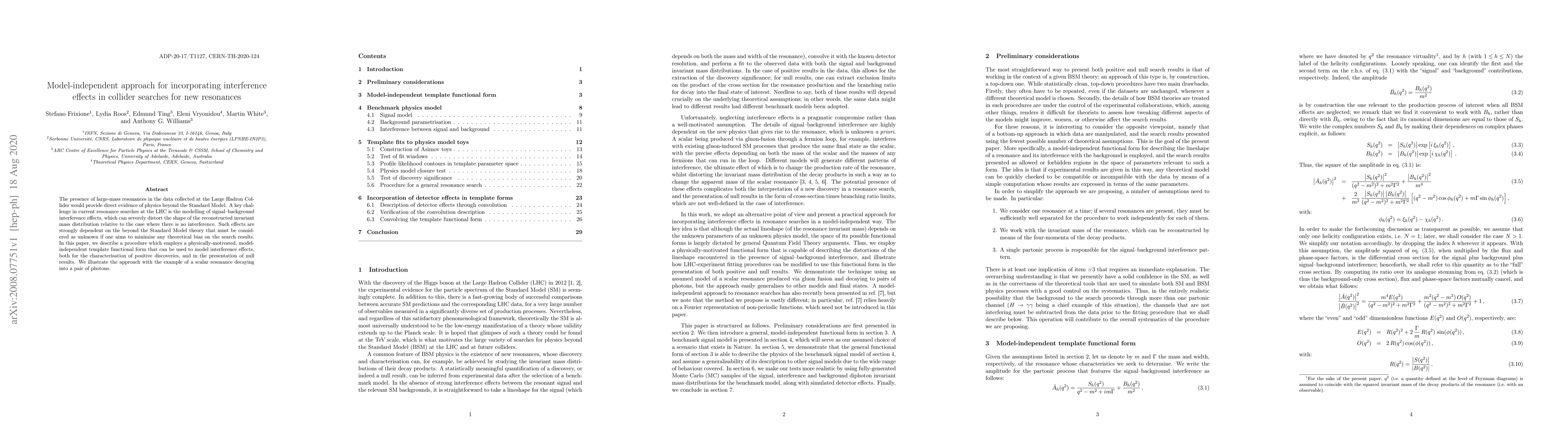 Thumbnail for Model-independent approach for incorporating interference effects in
  collider searches for new resonances