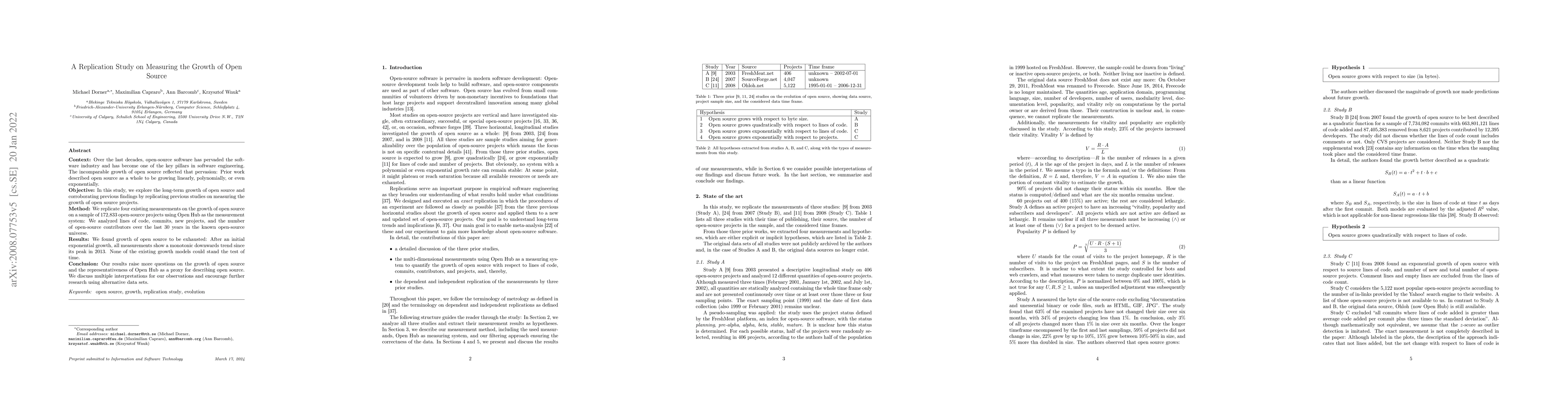 Thumbnail for A Replication Study on Measuring the Growth of Open Source