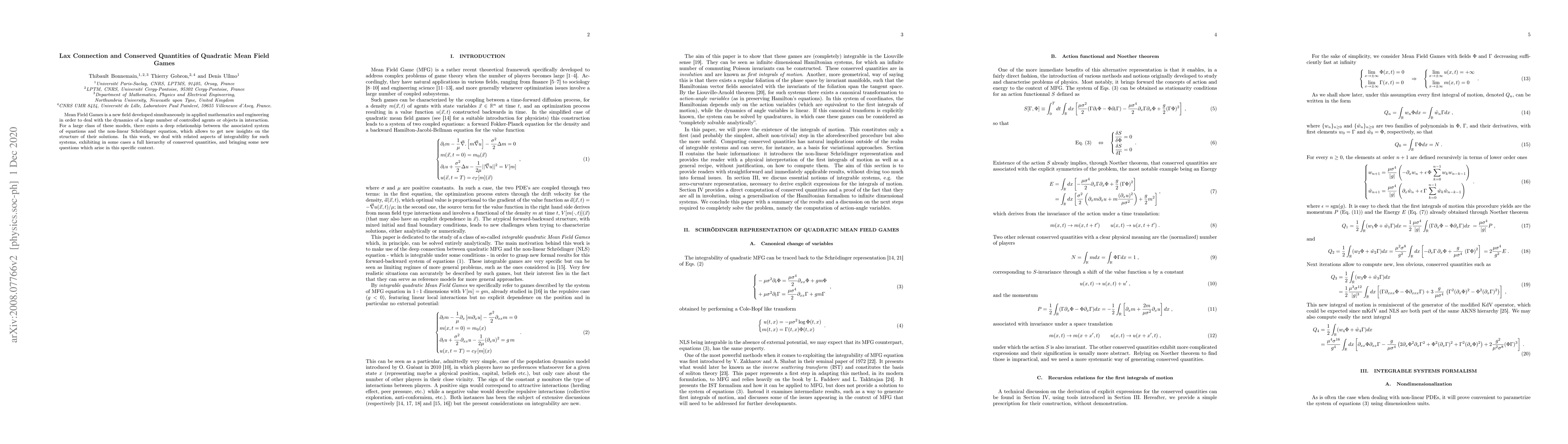 Thumbnail for Lax Connection and Conserved Quantities of Quadratic Mean Field Games