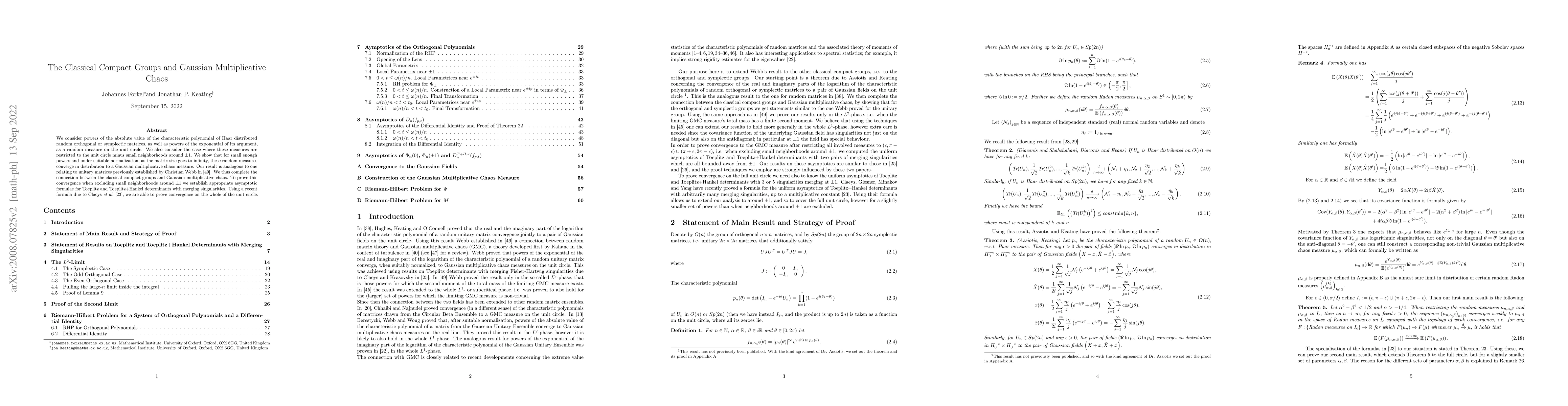 Thumbnail for The Classical Compact Groups and Gaussian Multiplicative Chaos