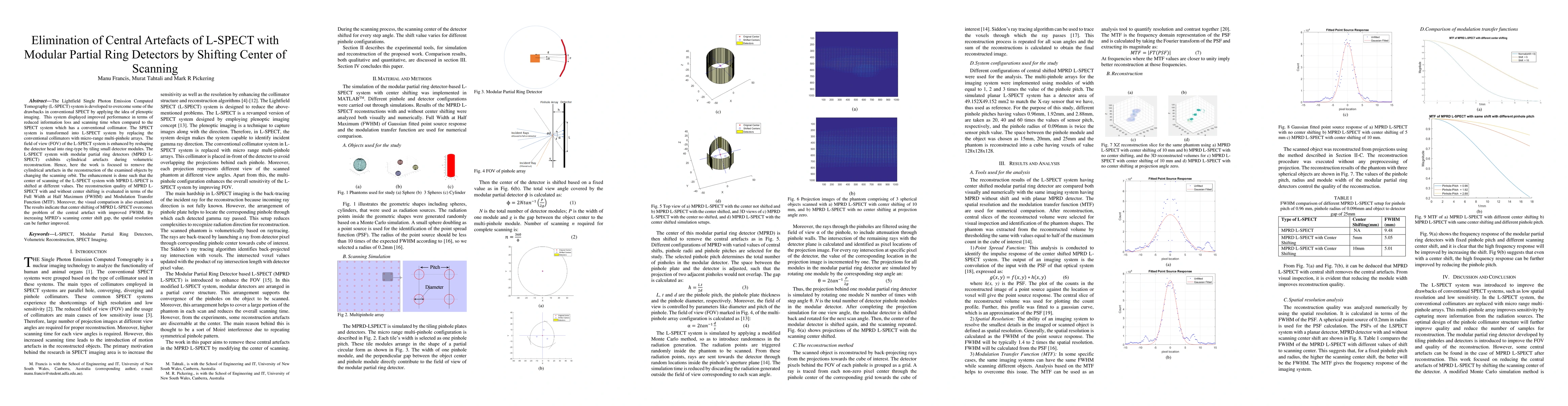 Thumbnail for Elimination of Central Artefacts of L-SPECT with Modular Partial Ring
  Detectors by Shifting Center of Scanning