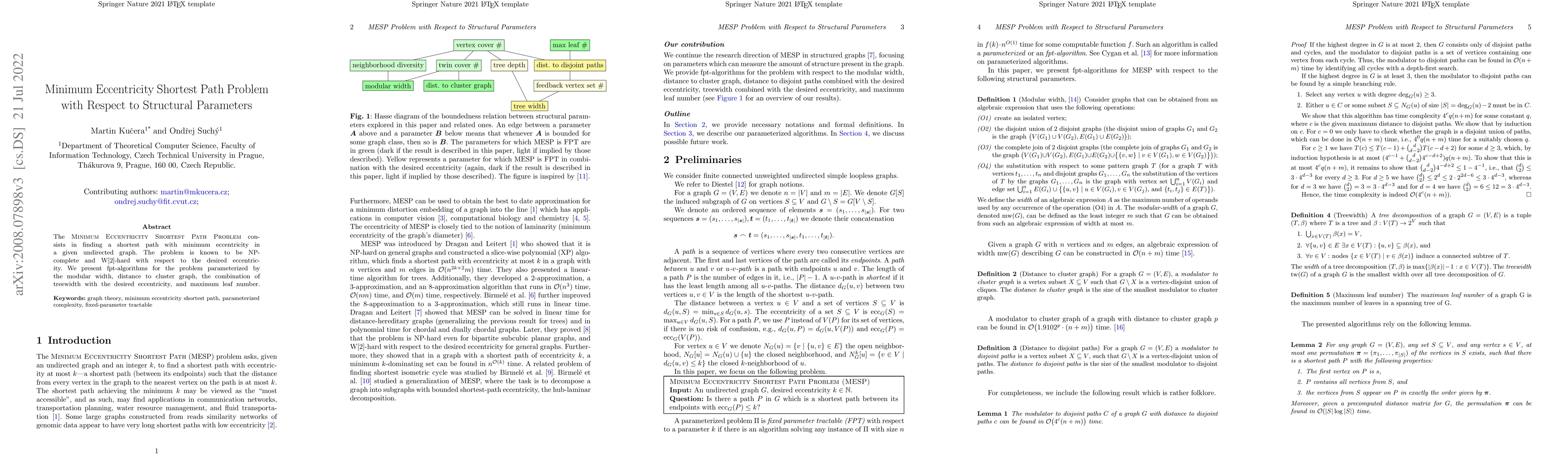 Thumbnail for Minimum Eccentricity Shortest Path Problem with Respect to Structural
  Parameters