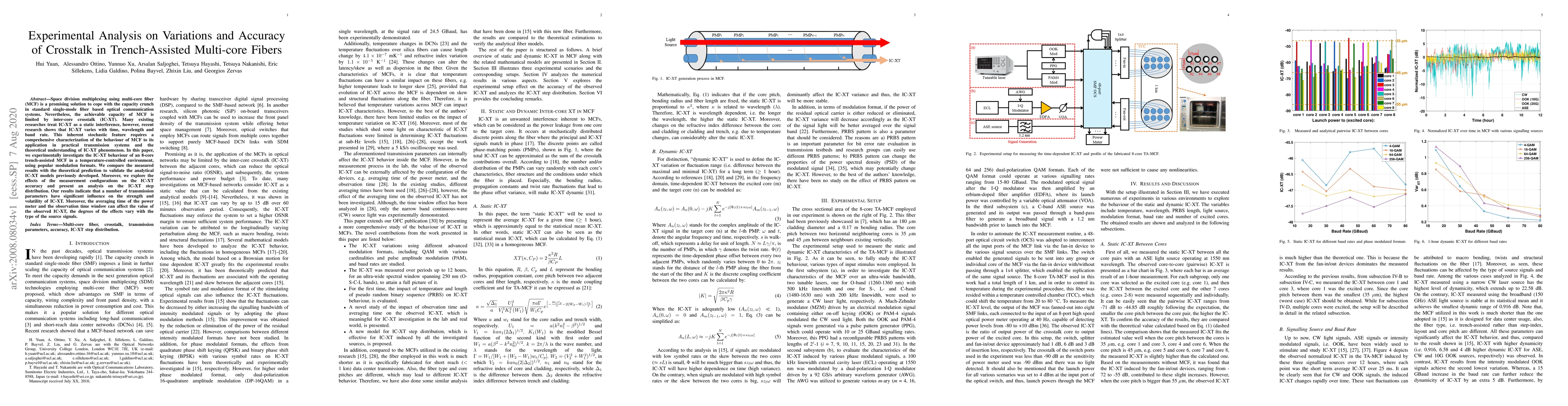 Thumbnail for Experimental Analysis on Variations and Accuracy of Crosstalk in
  Trench-Assisted Multi-core Fibers