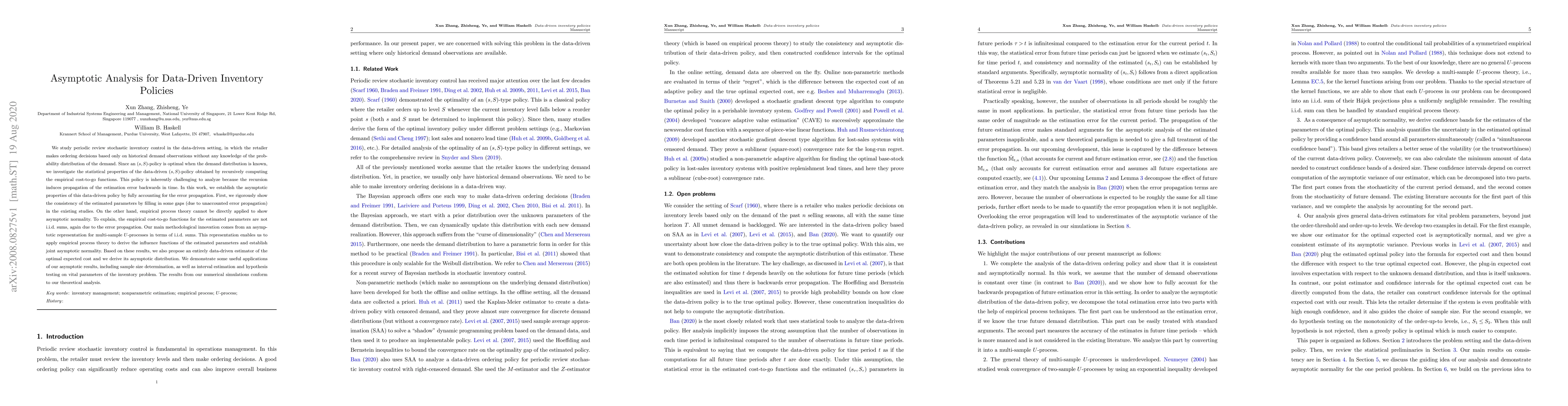 Thumbnail for Asymptotic Analysis for Data-Driven Inventory Policies