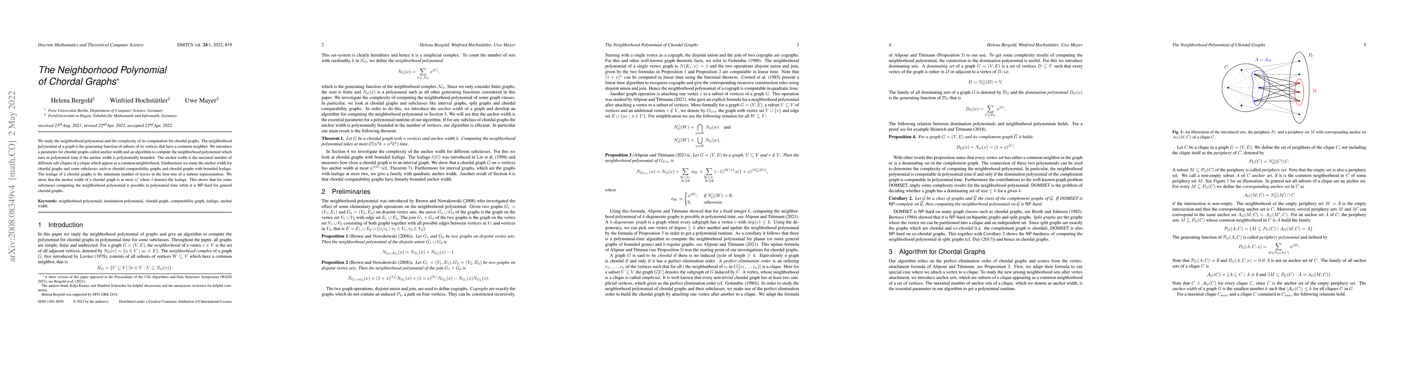 Thumbnail for The Neighborhood Polynomial of Chordal Graphs