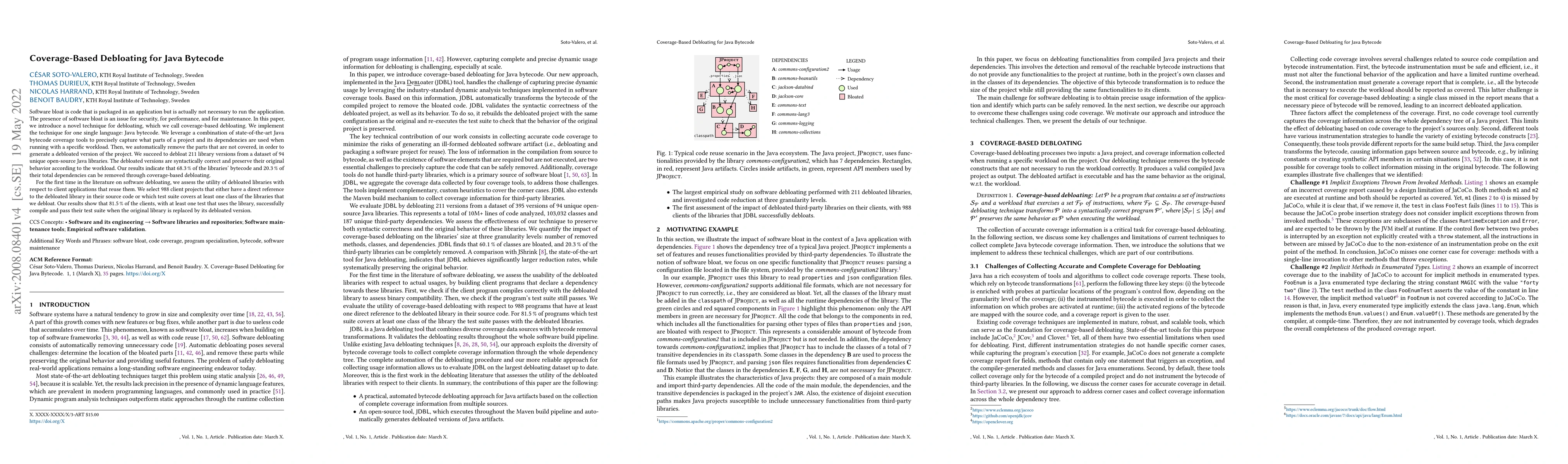 Thumbnail for Coverage-Based Debloating for Java Bytecode