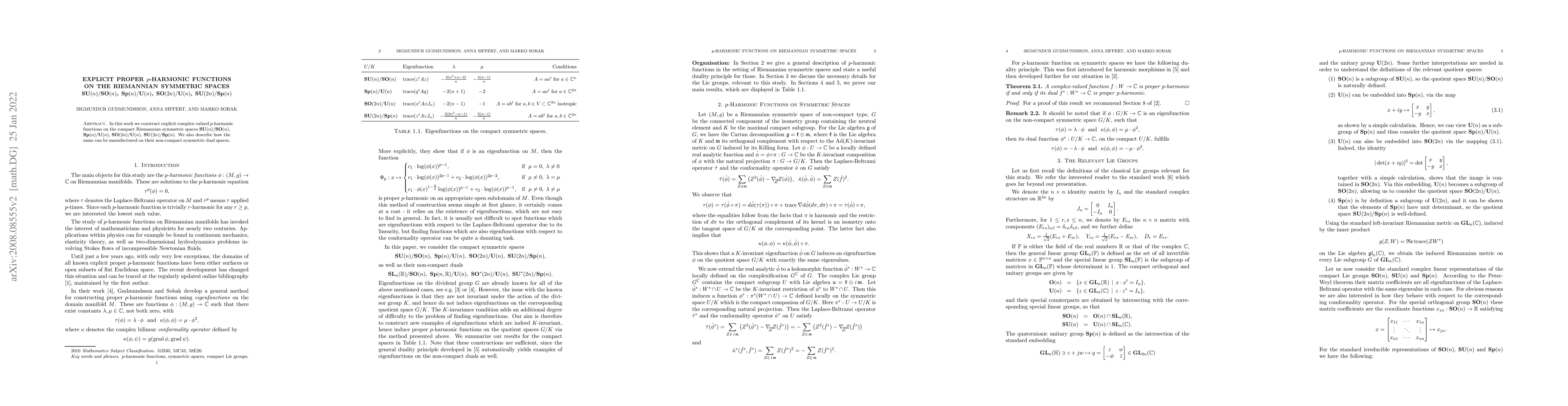 Thumbnail for Explicit proper p-harmonic functions on the Riemannian symmetric spaces
  SU(n)/SO(n), Sp(n)/U(n), SO(2n)/U(n), SU(2n)/Sp(n)