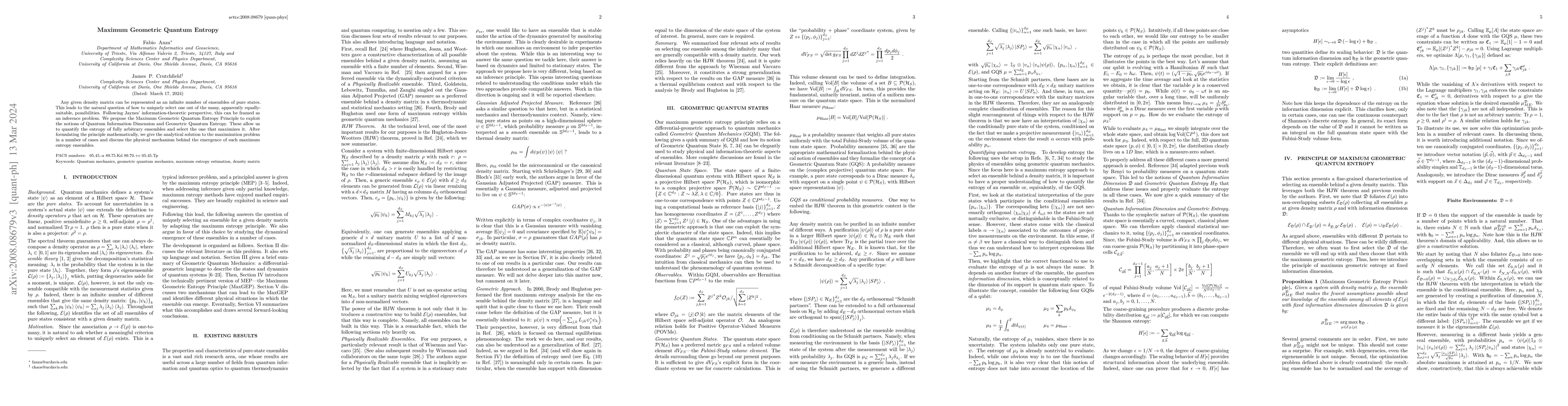 Thumbnail for Maximum Geometric Quantum Entropy
