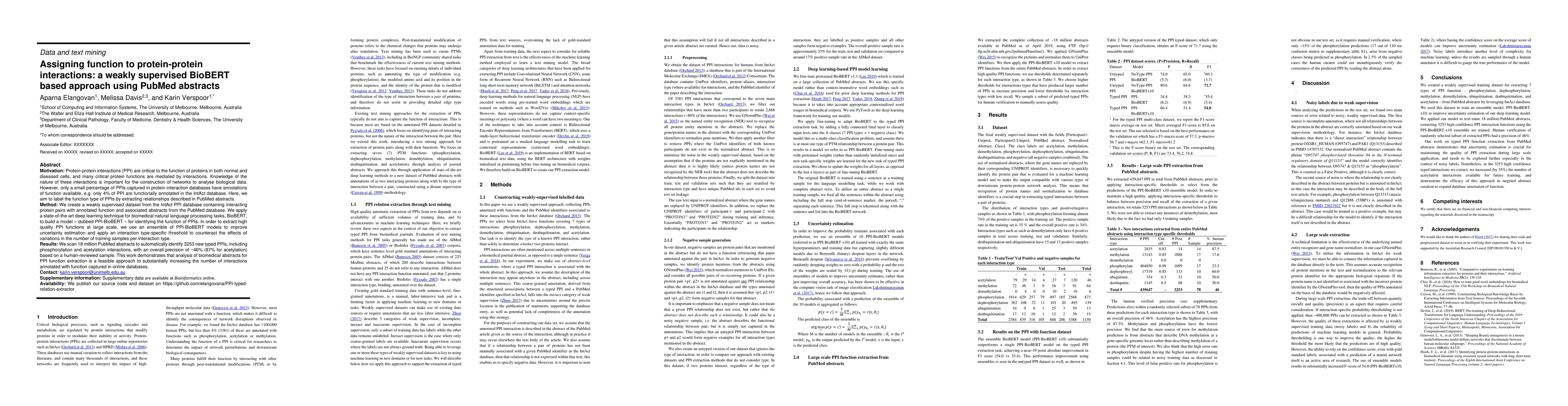 Thumbnail for Assigning function to protein-protein interactions: a weakly supervised
  BioBERT based approach using PubMed abstracts