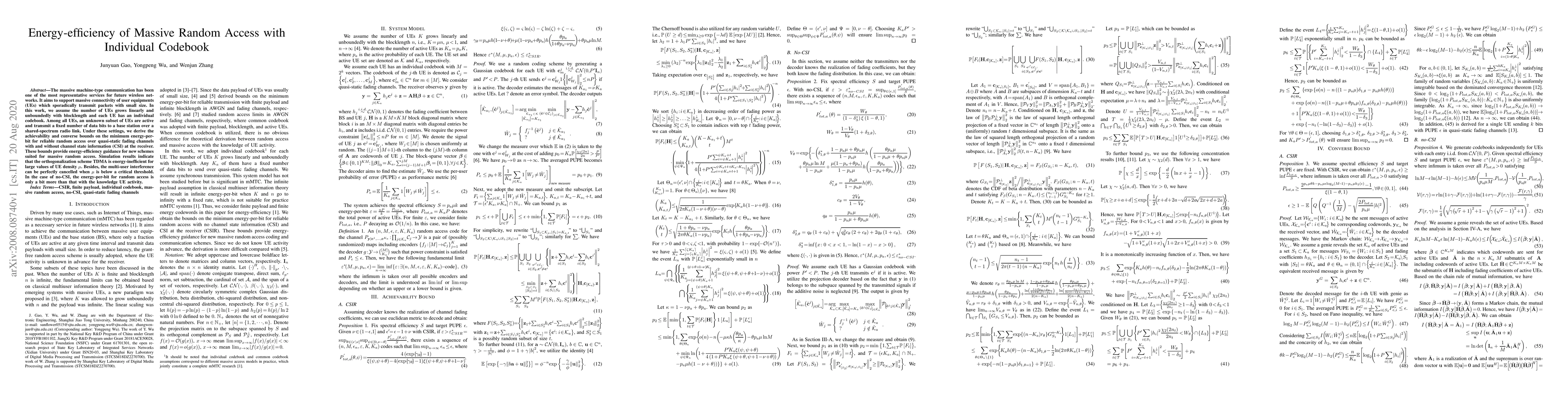 Thumbnail for Energy-efficiency of Massive Random Access with Individual Codebook