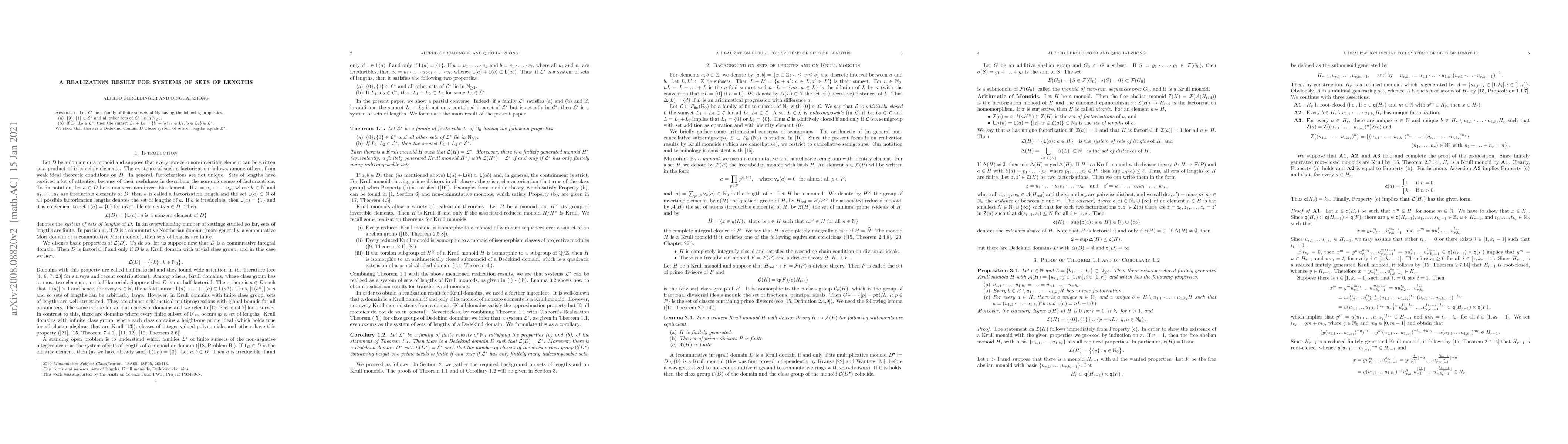 Thumbnail for A realization result for systems of sets of lengths