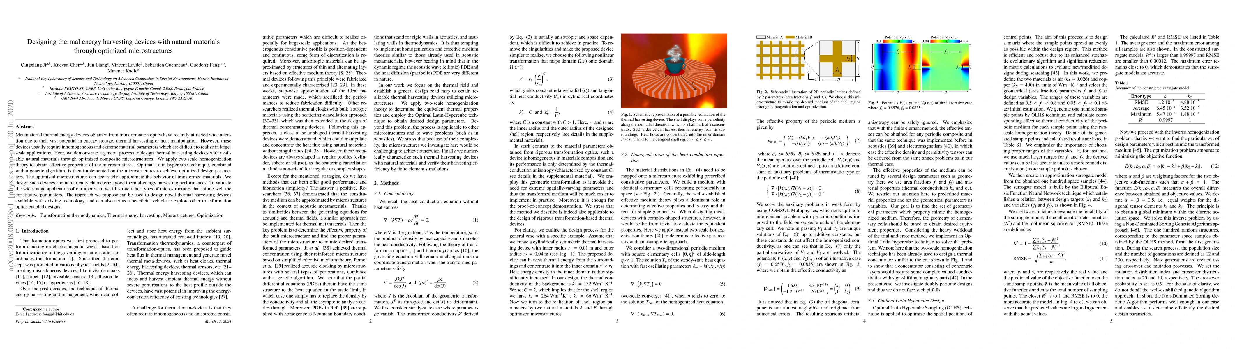 Thumbnail for Designing thermal energy harvesting devices with natural materials
  through optimized microstructures