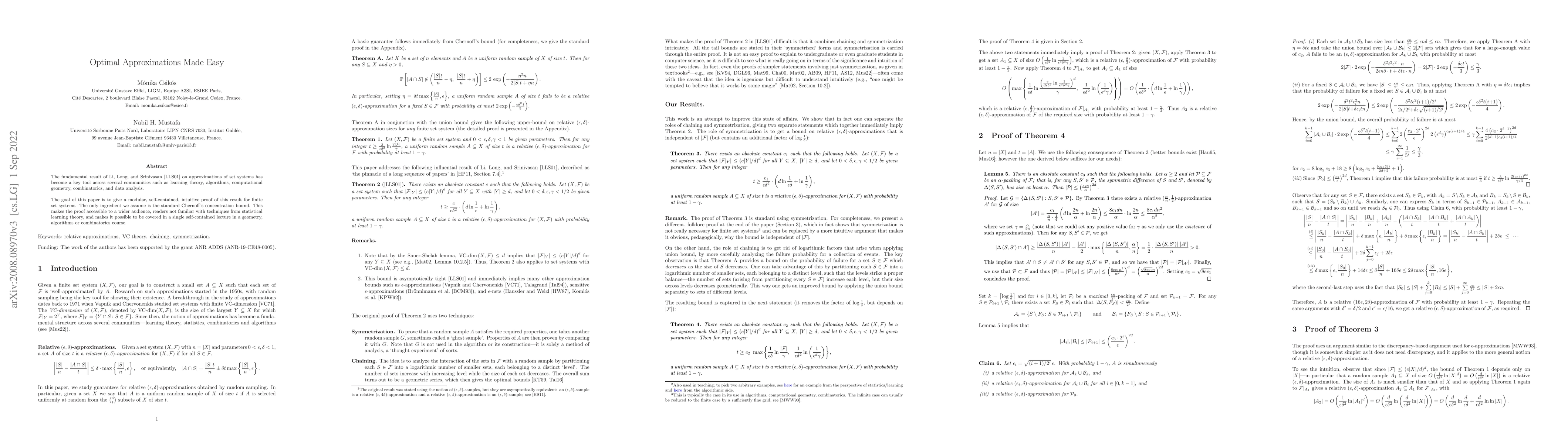 Thumbnail for Optimal Approximations Made Easy