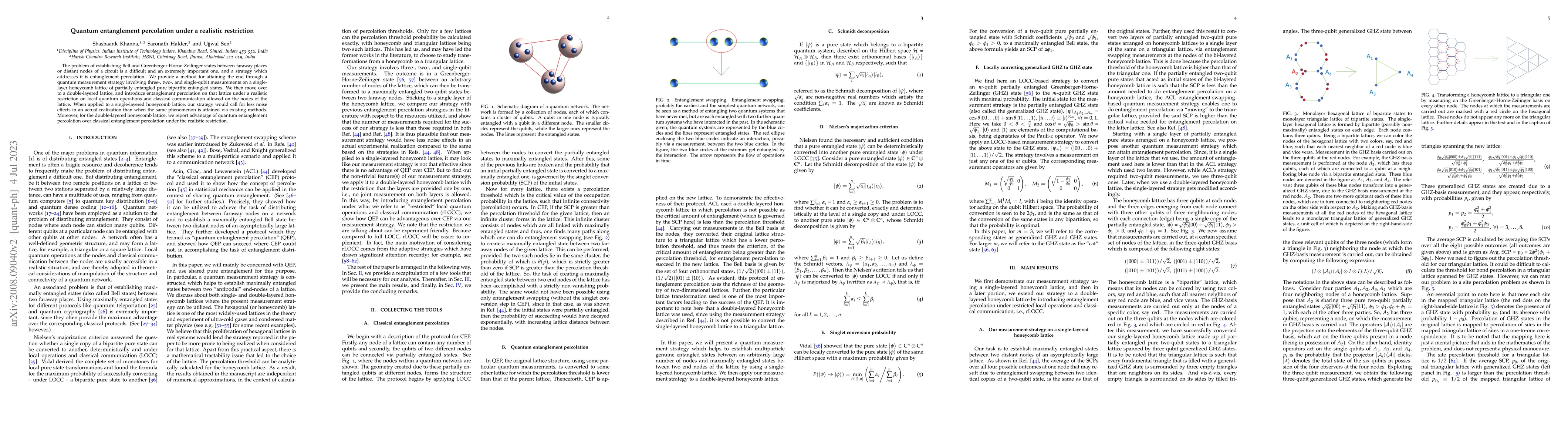 Thumbnail for Quantum entanglement percolation under a realistic restriction