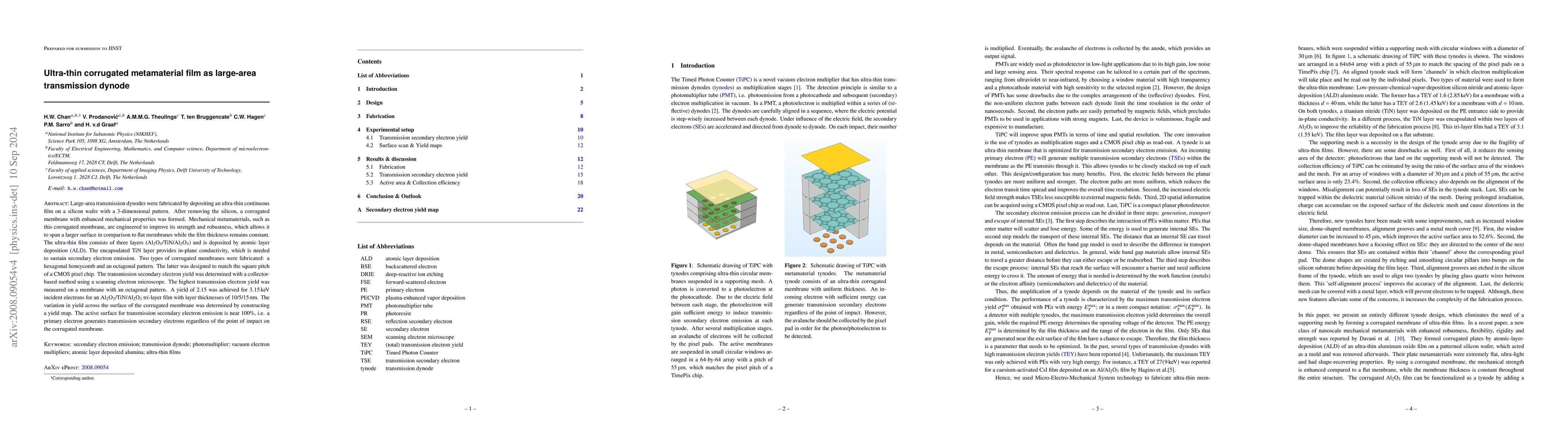 Thumbnail for Ultra-thin corrugated metamaterial film as large-area transmission
  dynode