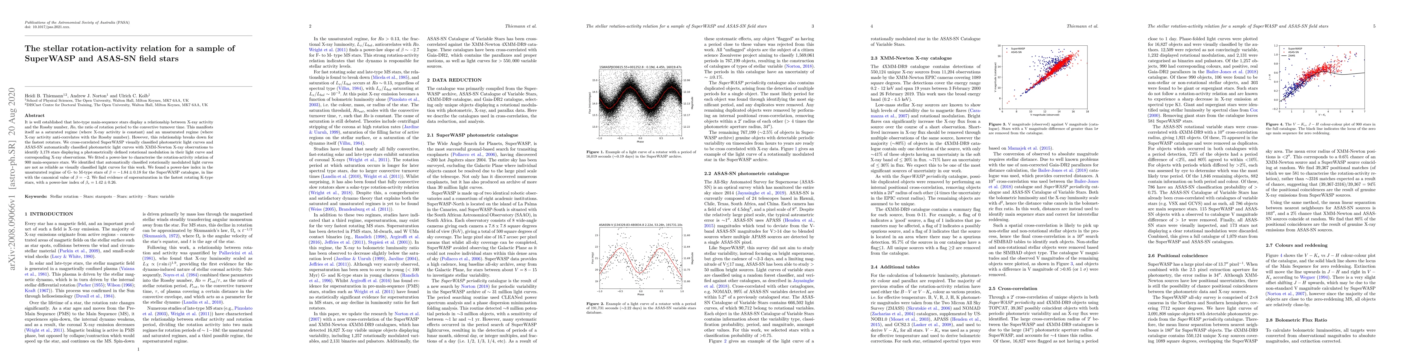 Thumbnail for Investigation of the rotation-activity relation for a sample of
  SuperWASP and ASAS-SN field stars