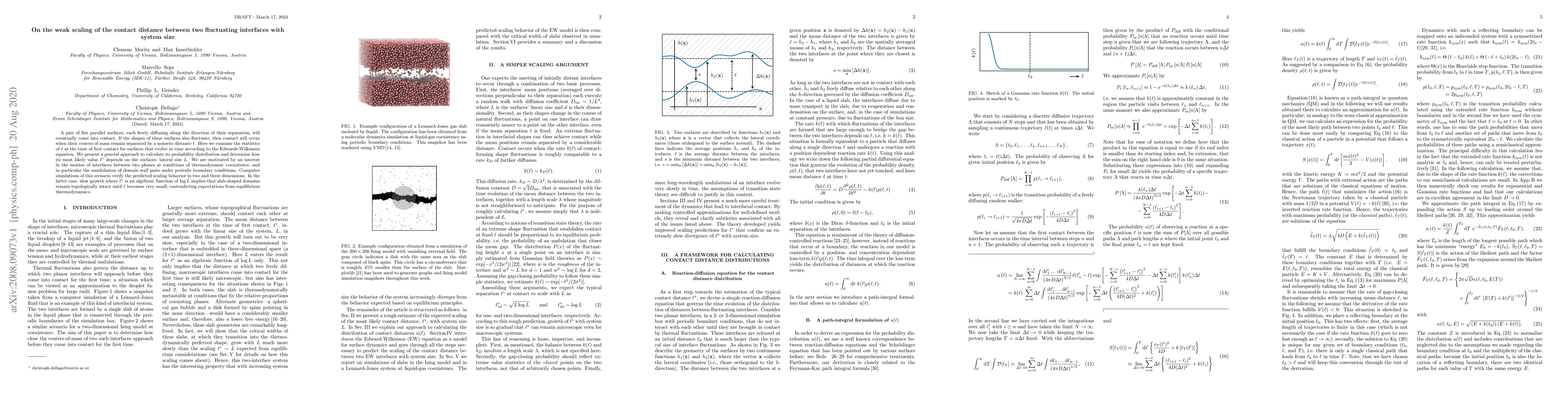 Thumbnail for On the weak scaling of the contact distance between two fluctuating
  interfaces with system size