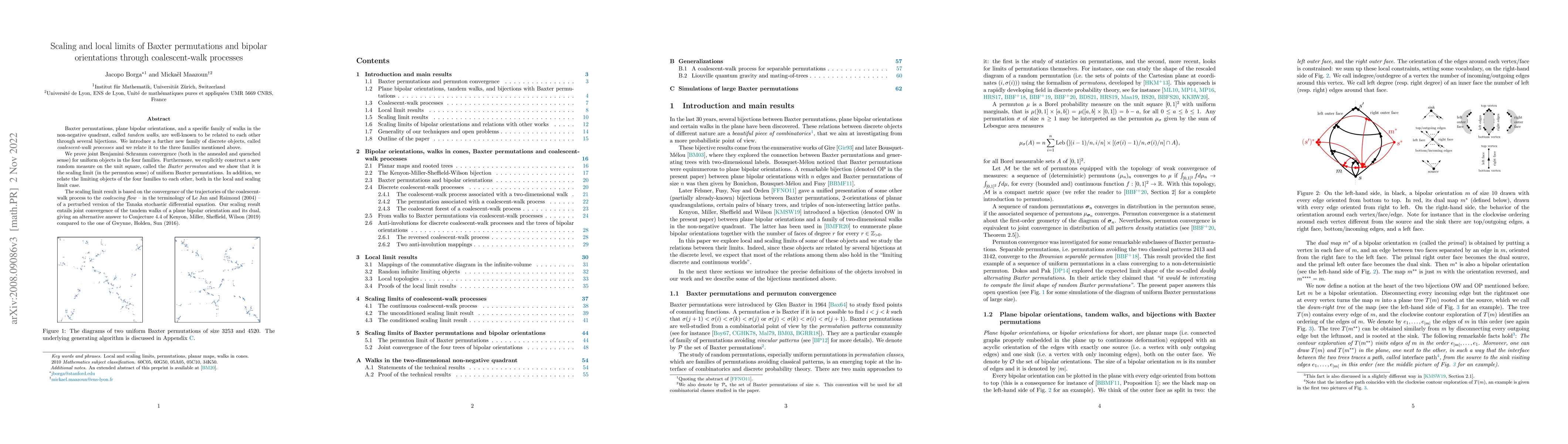 Thumbnail for Scaling and local limits of Baxter permutations and bipolar orientations
  through coalescent-walk processes