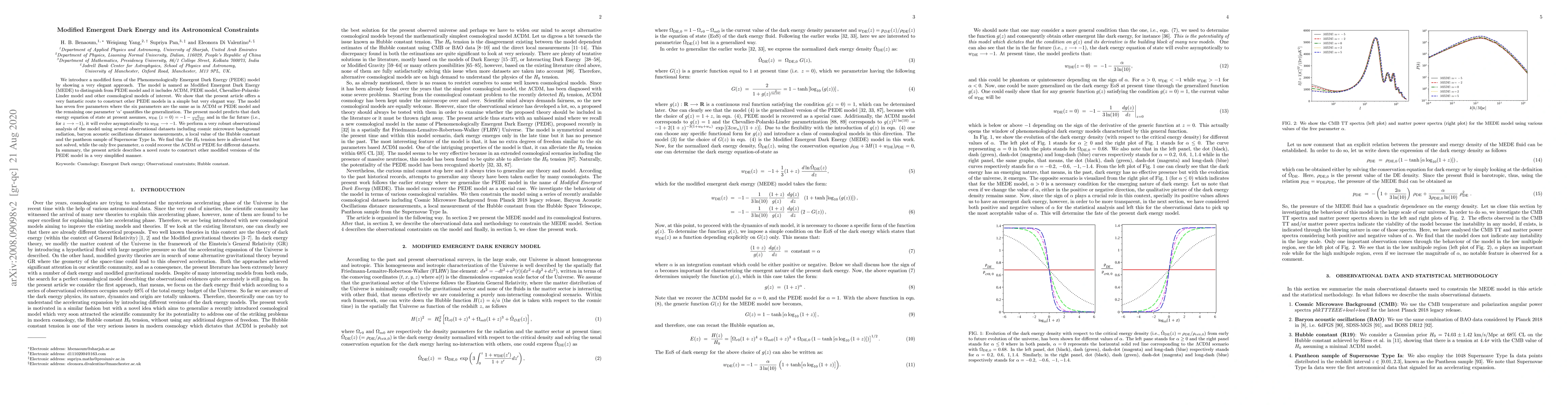 Thumbnail for Modified Emergent Dark Energy and its Astronomical Constraints