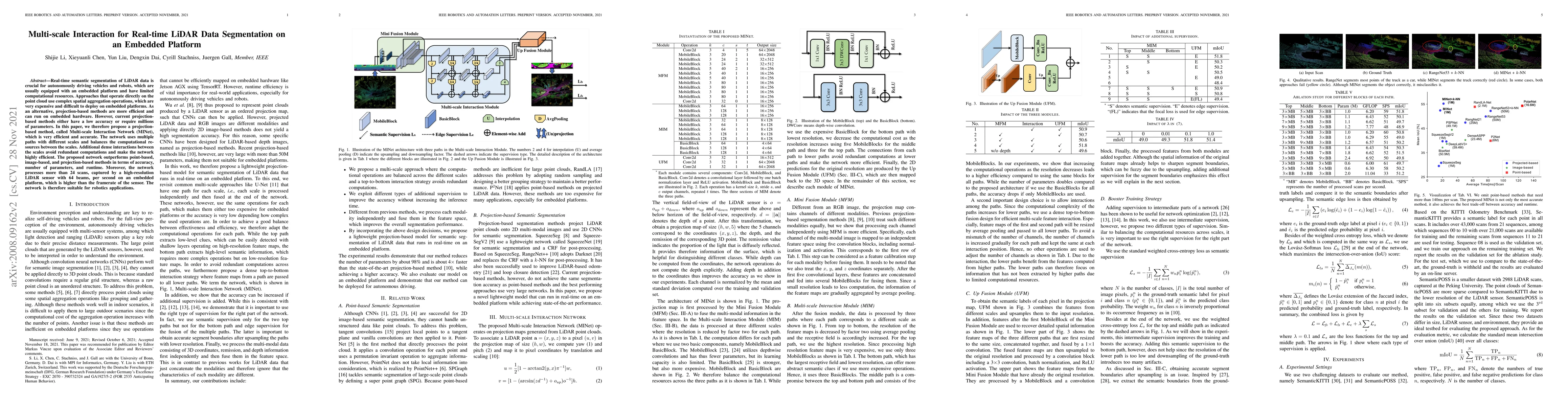 Thumbnail for Multi-scale Interaction for Real-time LiDAR Data Segmentation on an
  Embedded Platform