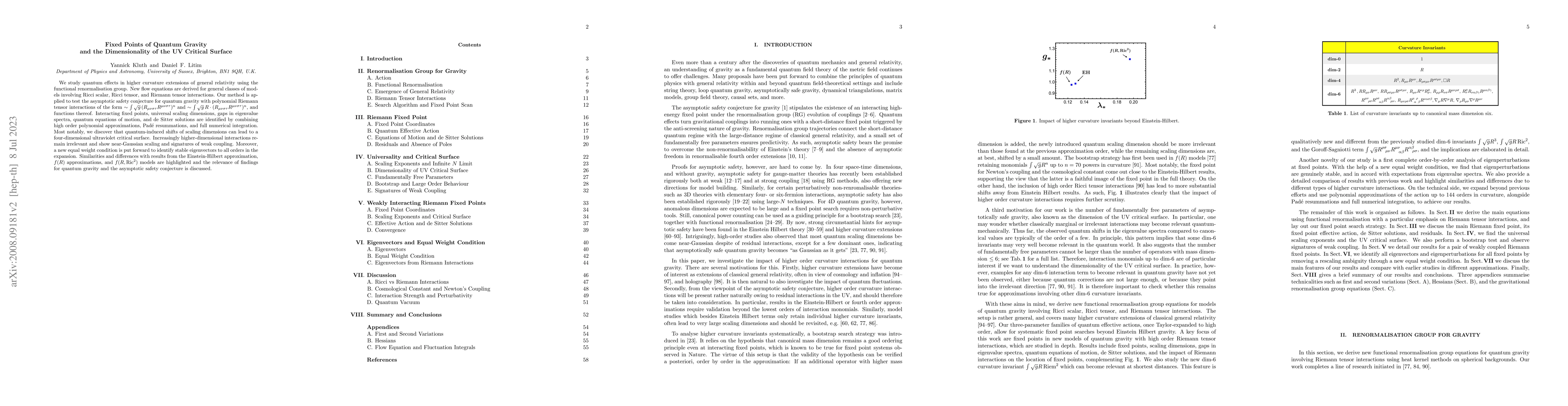Thumbnail for Fixed Points of Quantum Gravity and the Dimensionality of the UV
  Critical Surface