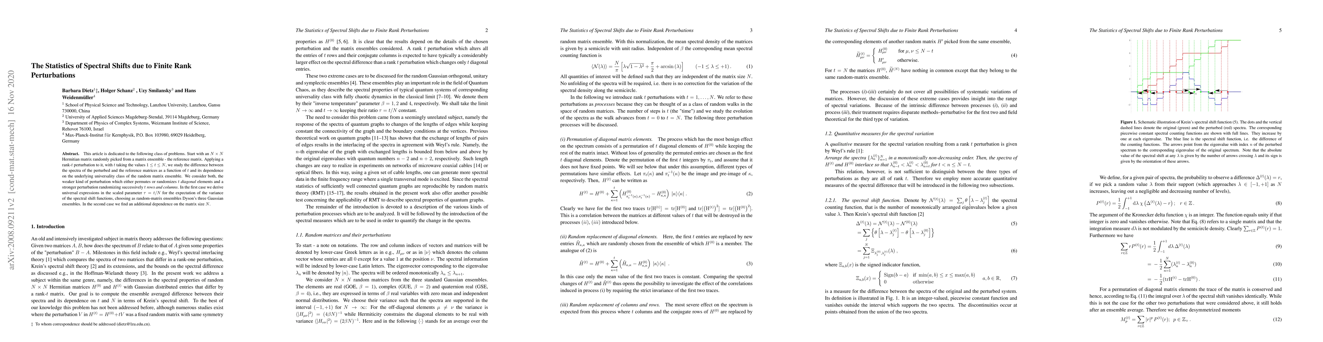 Thumbnail for The Statistics of Spectral Shifts due to Finite Rank Perturbations
