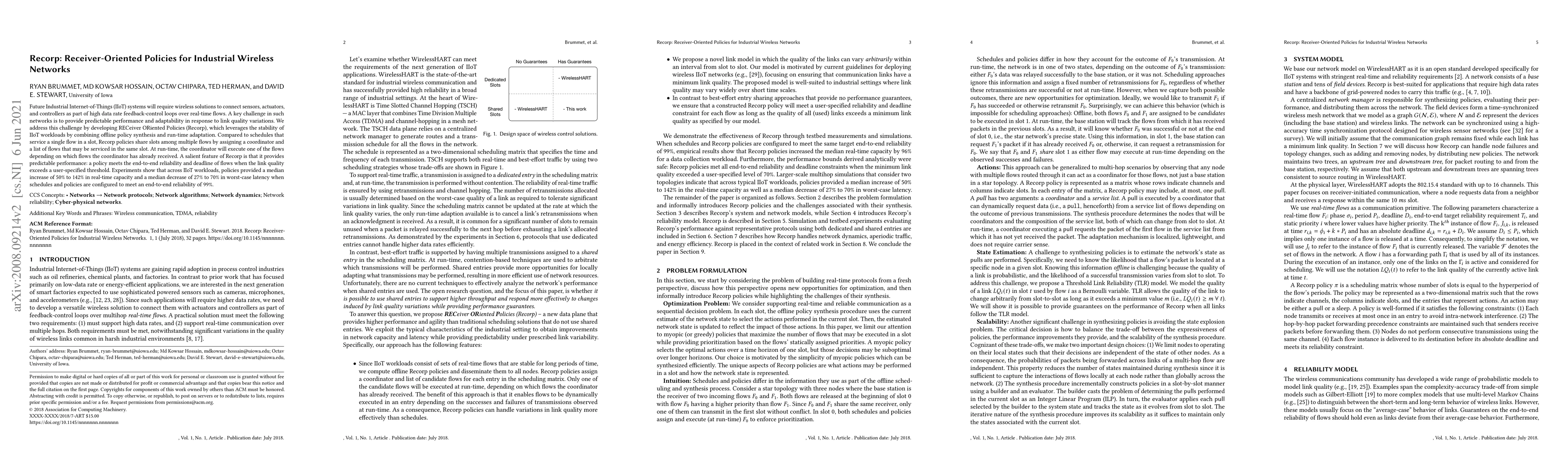 Thumbnail for Recorp: Receiver-Oriented Policies for Industrial Wireless Networks