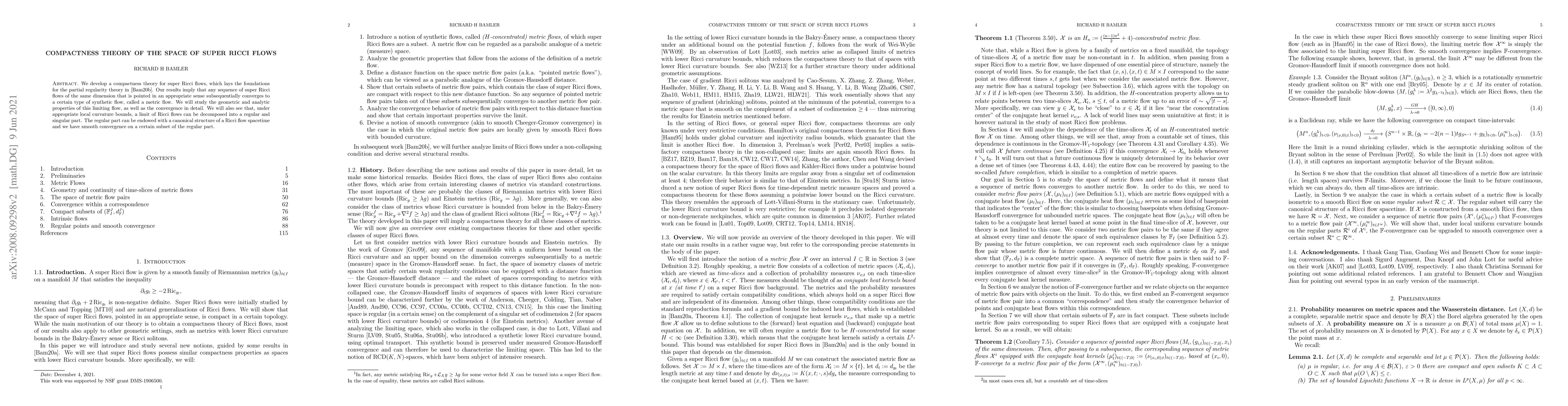 Thumbnail for Compactness theory of the space of Super Ricci flows