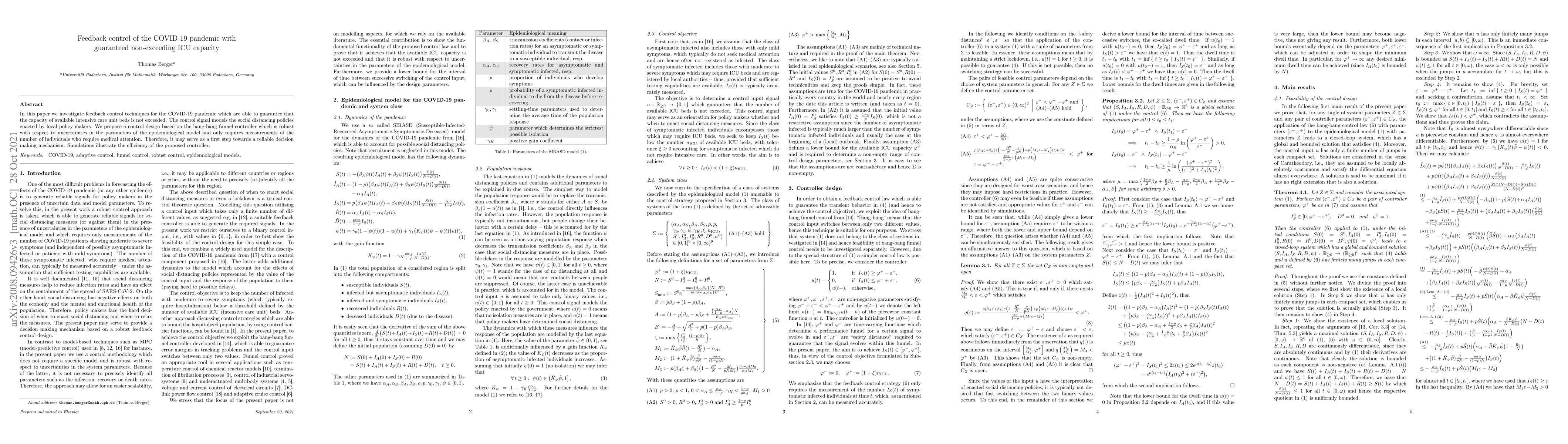Thumbnail for Feedback control of the COVID-19 pandemic with guaranteed non-exceeding
  ICU capacity