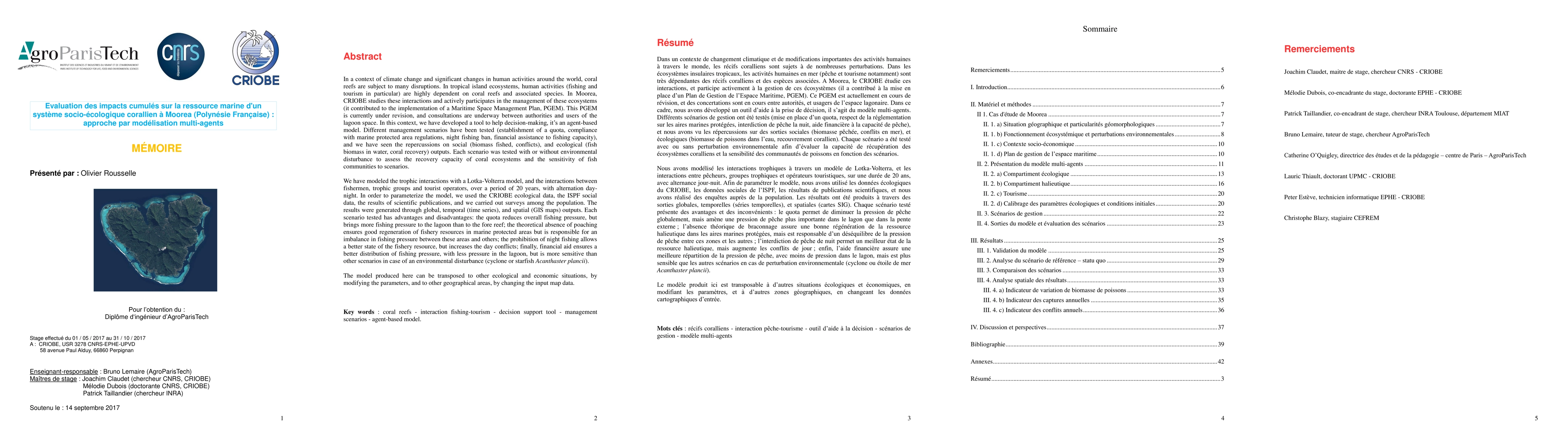 Thumbnail for Evaluation of the cumulated impacts on the marine resource of a
  socio-ecological coral system: approach by agent-based modeling
