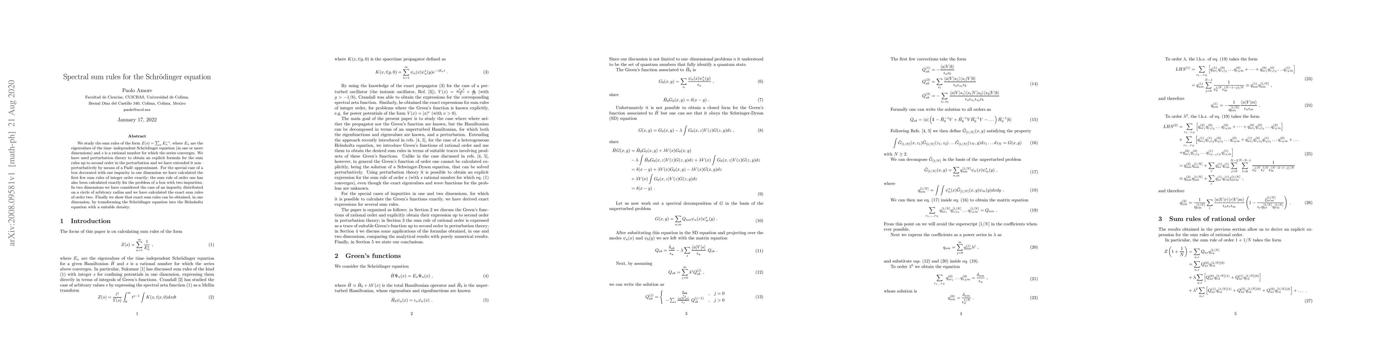 Thumbnail for Spectral sum rules for the Schr\"odinger equation