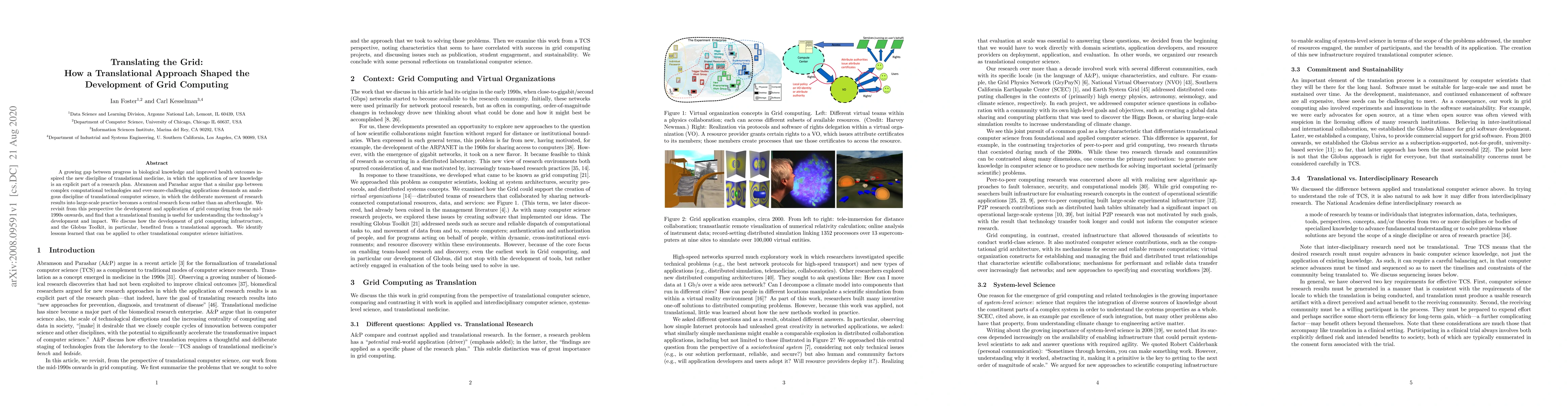 Thumbnail for Translating the Grid: How a Translational Approach Shaped the
  Development of Grid Computing