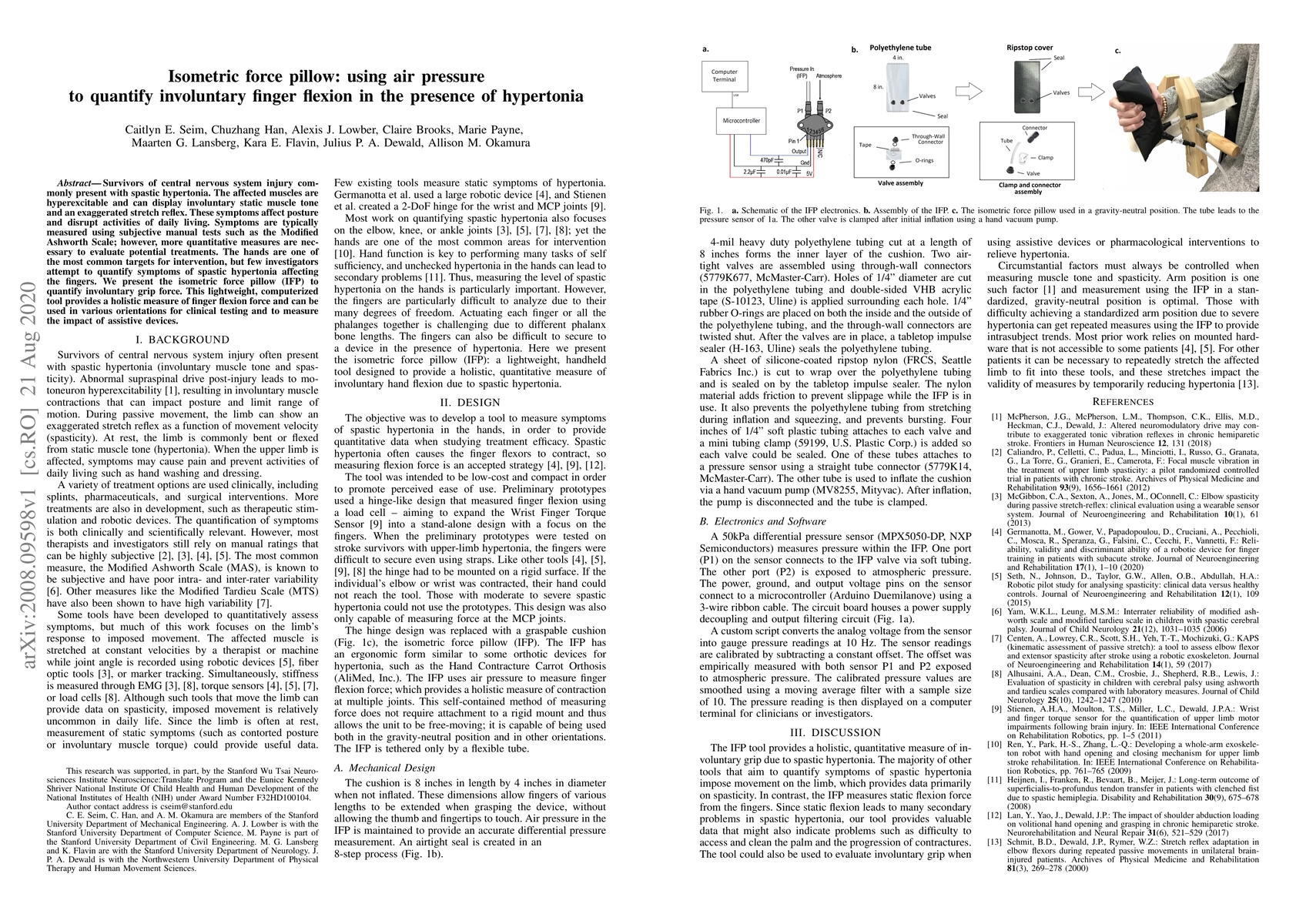Thumbnail for Isometric force pillow: using air pressure to quantify involuntary
  finger flexion in the presence of hypertonia