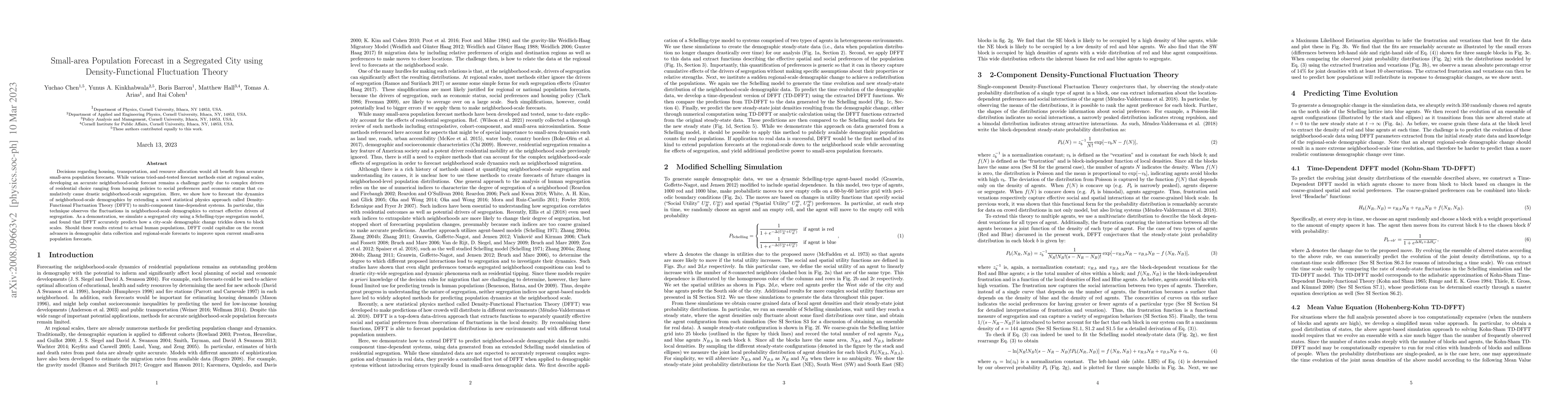 Thumbnail for Small-area Population Forecast in a Segregated City using
  Density-Functional Fluctuation Theory