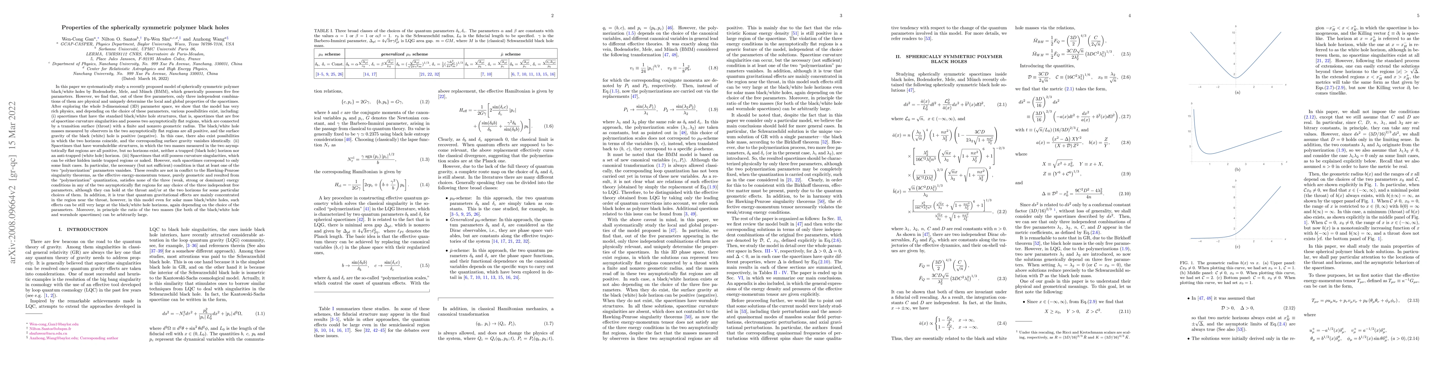 Thumbnail for Properties of the spherically symmetric polymer black holes