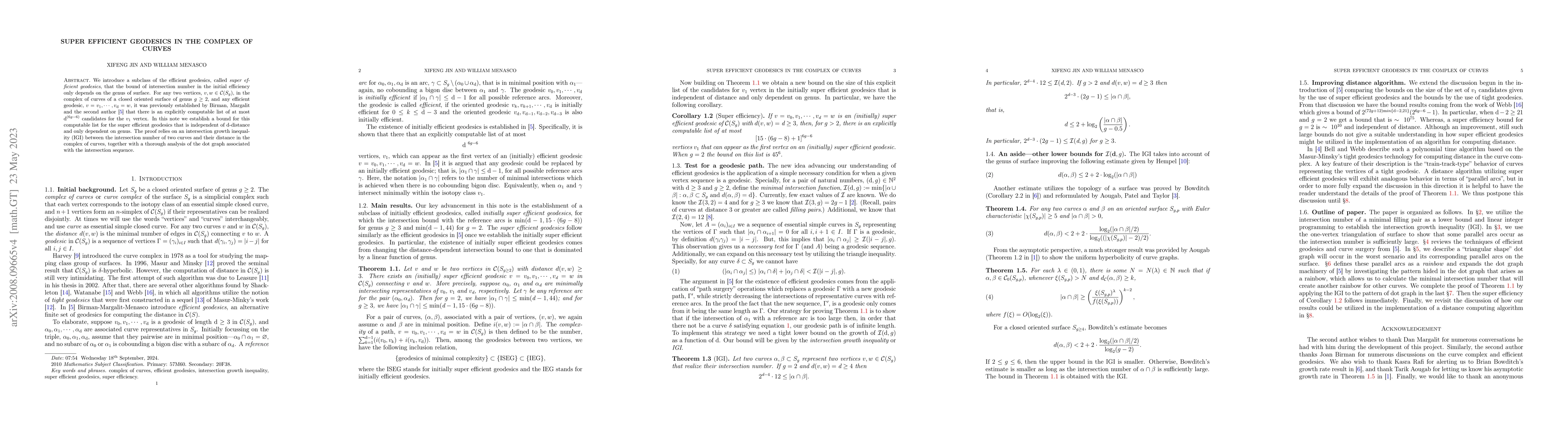 Thumbnail for Super efficiency of efficient geodesics in the complex of curves