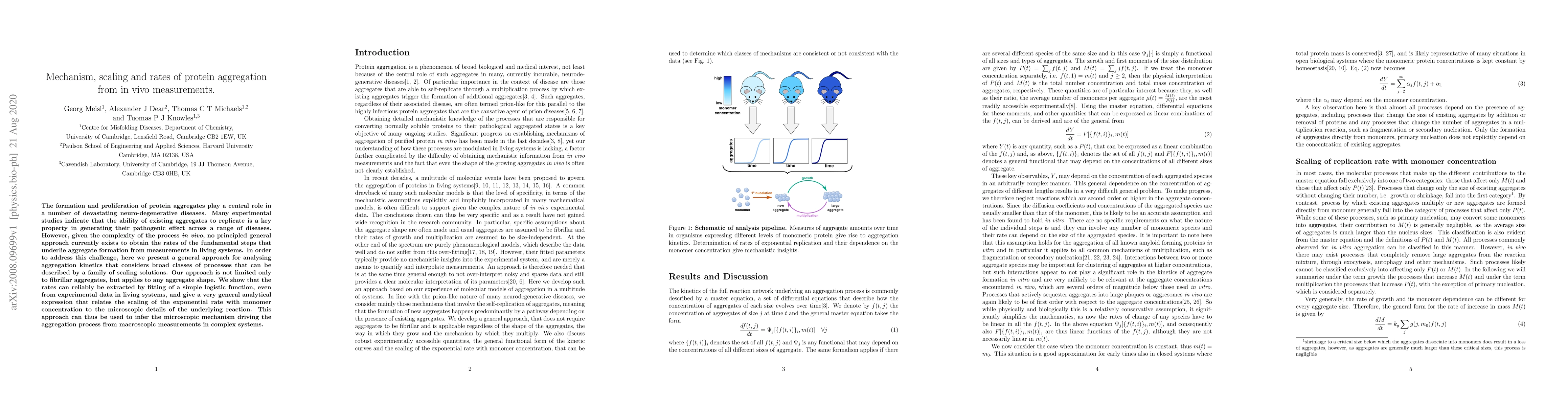 Thumbnail for Mechanism, scaling and rates of protein aggregation from in vivo
  measurements