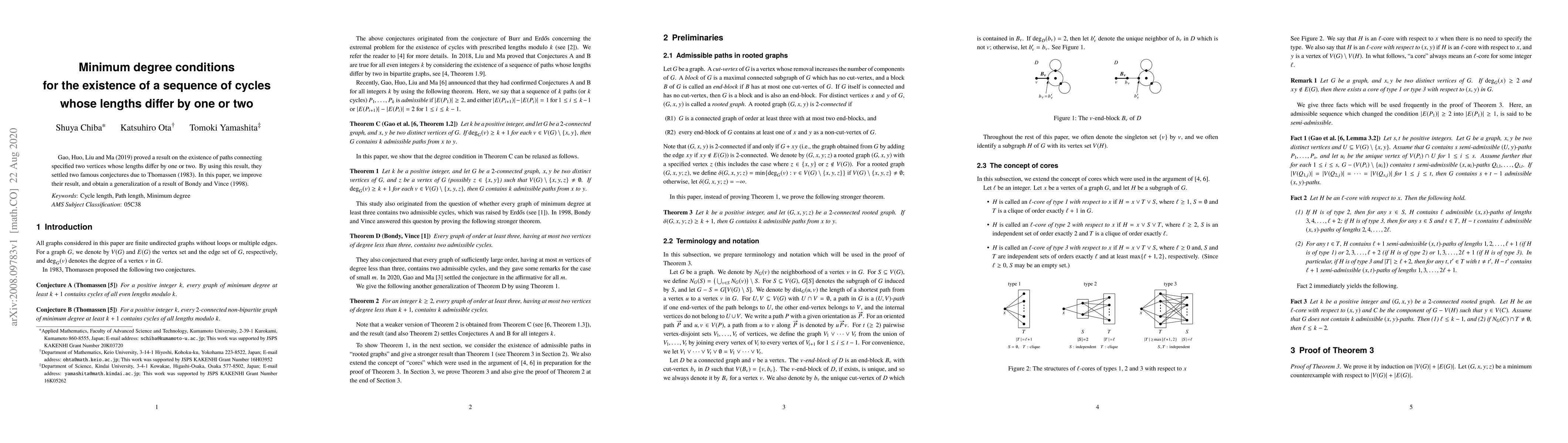 Thumbnail for Minimum degree conditions for the existence of a sequence of cycles
  whose lengths differ by one or two