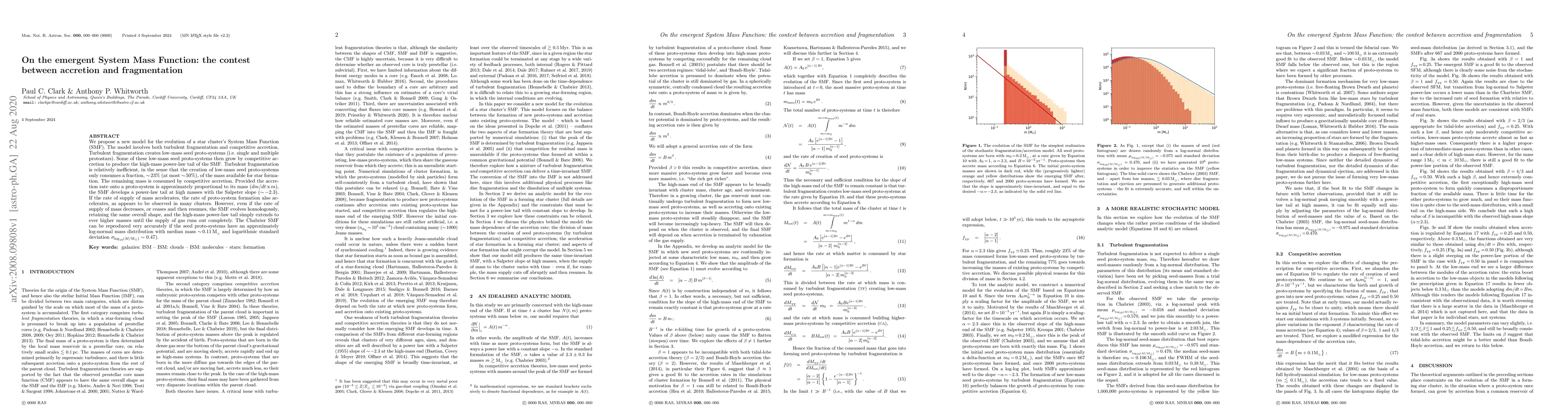 Thumbnail for On the emergent System Mass Function: the contest between accretion and
  fragmentation
