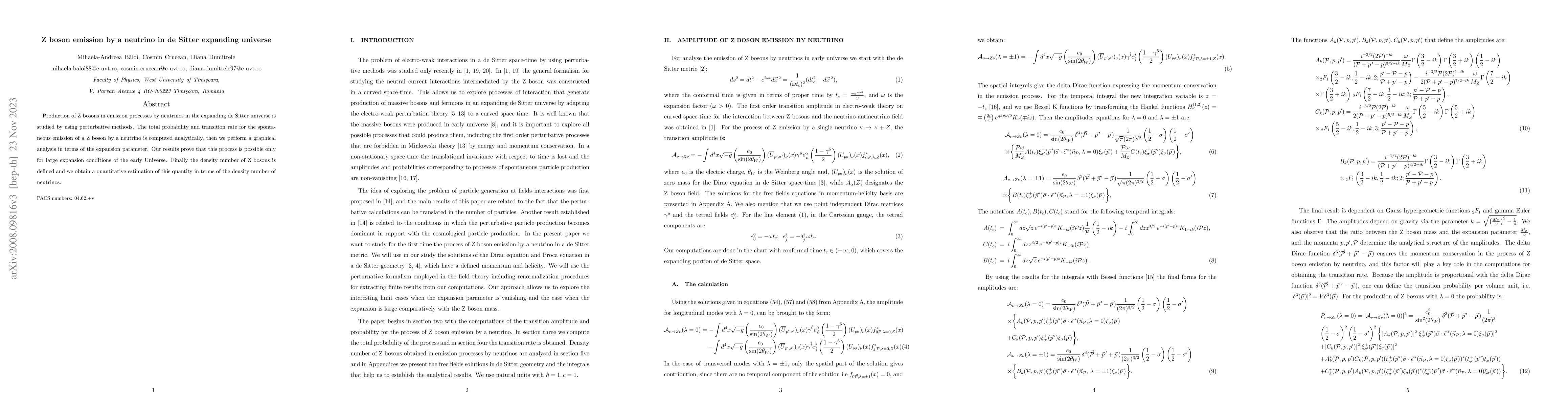 Thumbnail for Z boson emission by a neutrino in de Sitter expanding universe