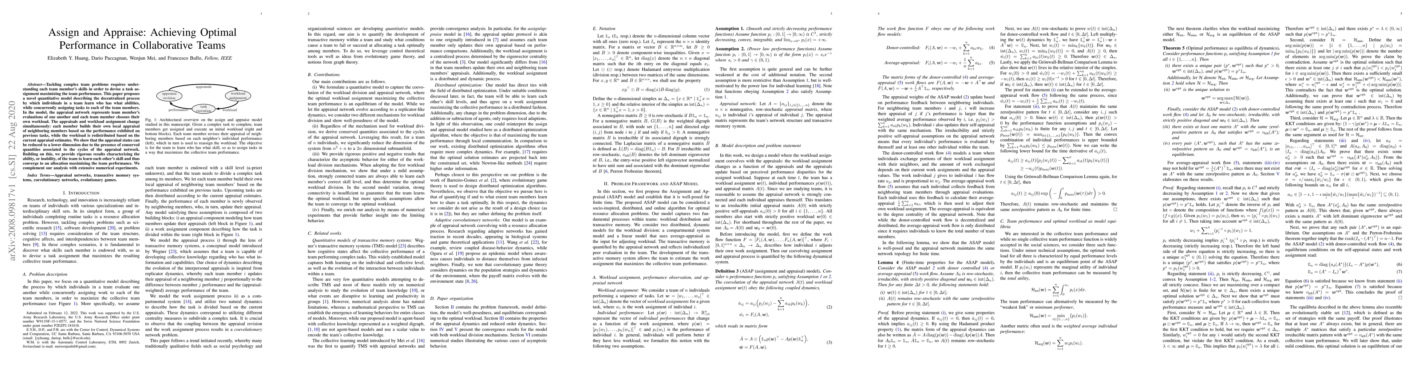 Thumbnail for Assign and Appraise: Achieving Optimal Performance in Collaborative
  Teams