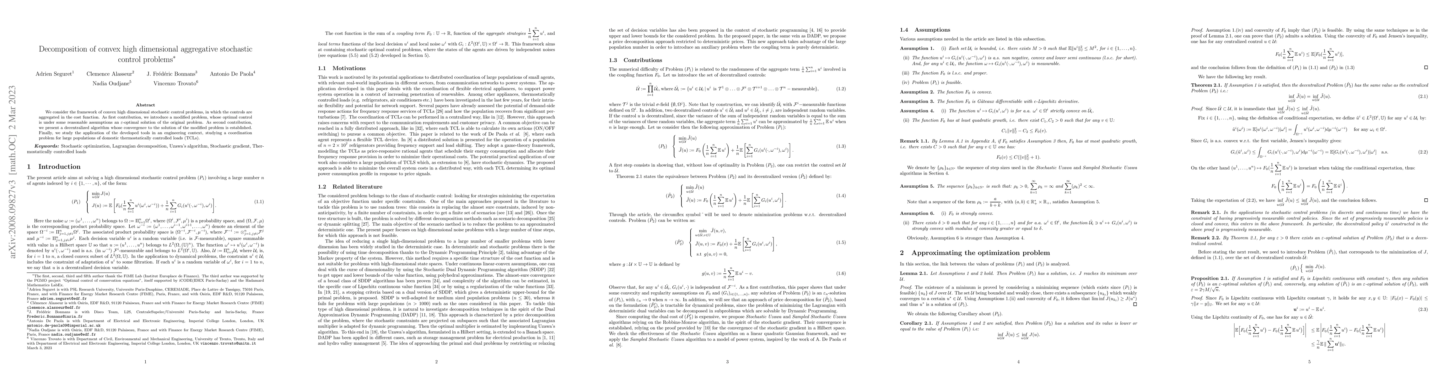 Thumbnail for Decomposition of convex high dimensional aggregative stochasticcontrol
  problems