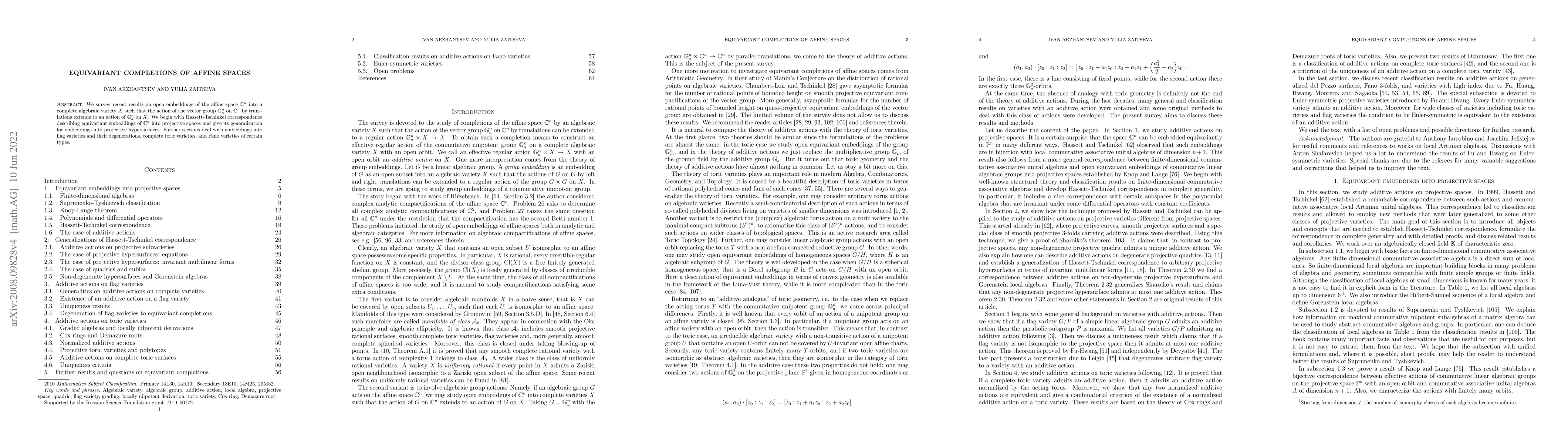 Thumbnail for Equivariant completions of affine spaces