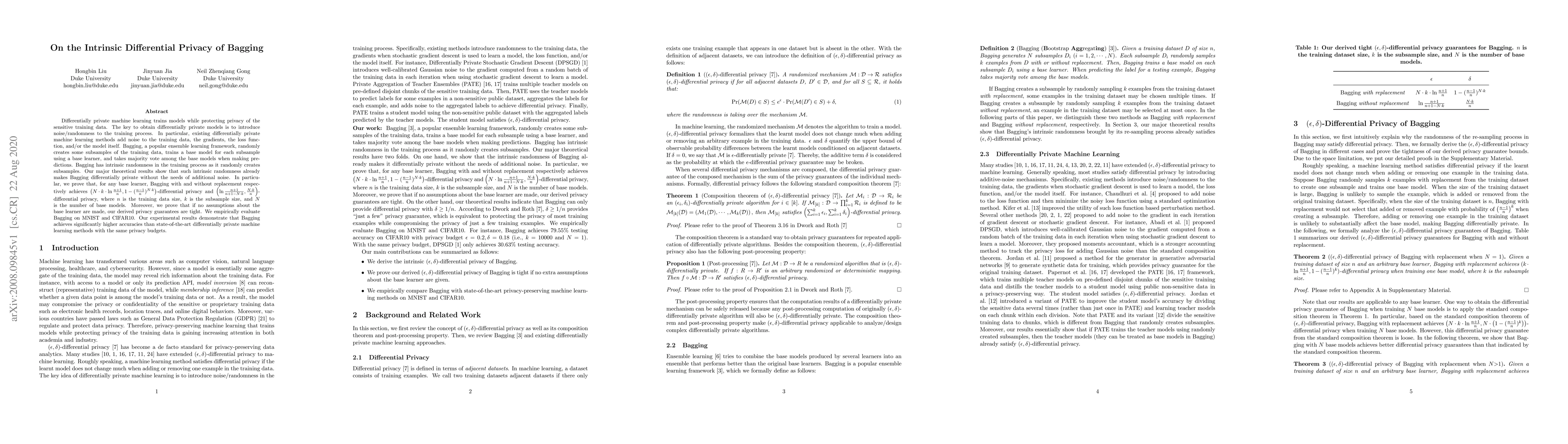 Thumbnail for On the Intrinsic Differential Privacy of Bagging