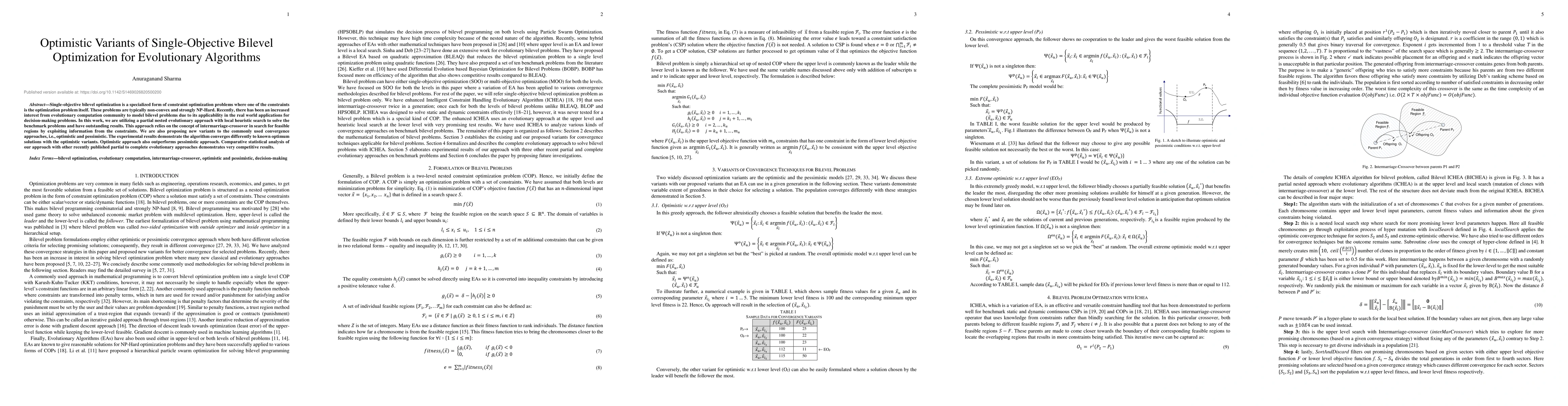 Thumbnail for Optimistic variants of single-objective bilevel optimization for
  evolutionary algorithms