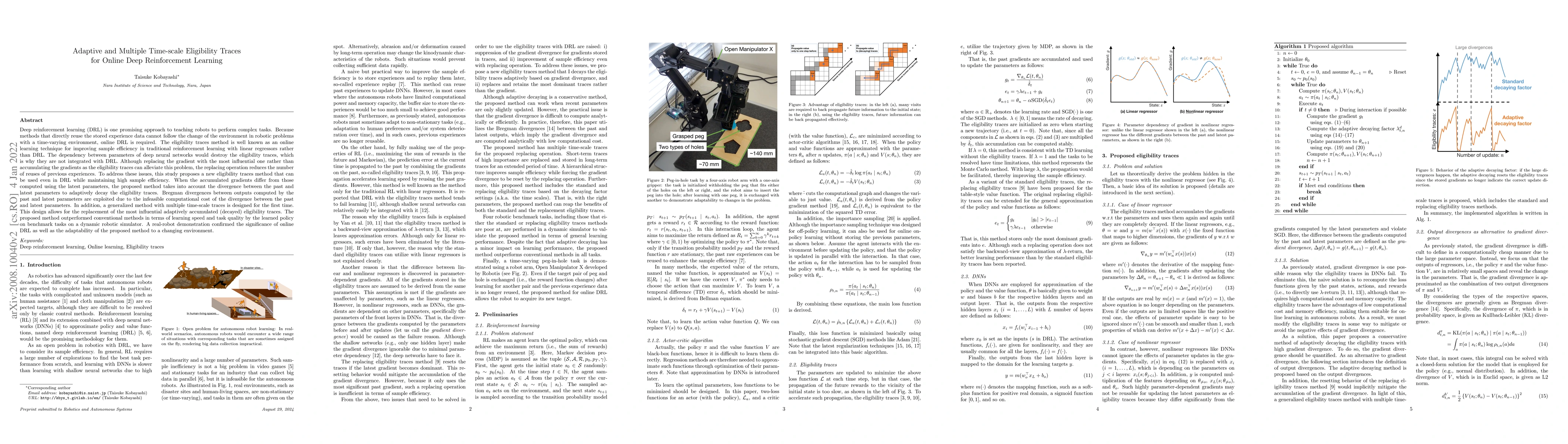 Thumbnail for Adaptive and Multiple Time-scale Eligibility Traces for Online Deep
  Reinforcement Learning