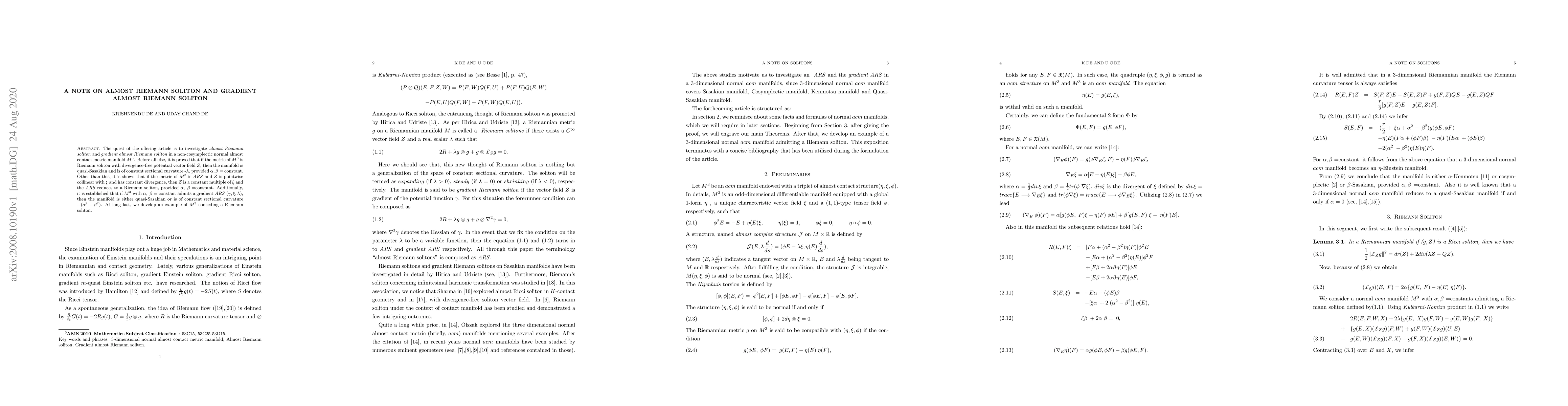 Thumbnail for A note on Almost Riemann Soliton and gradient almost Riemann soliton