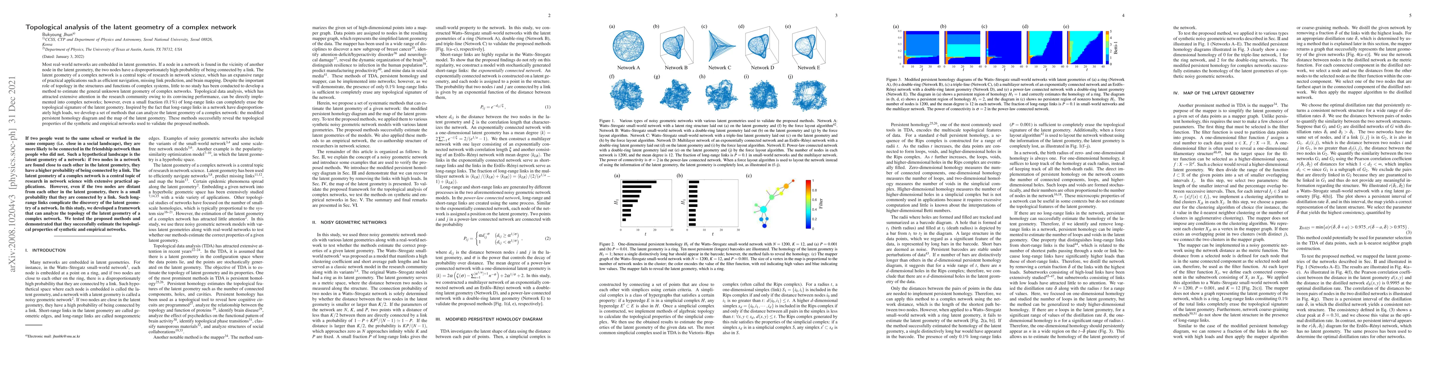 Thumbnail for Topological estimation of the latent geometry of a complex network