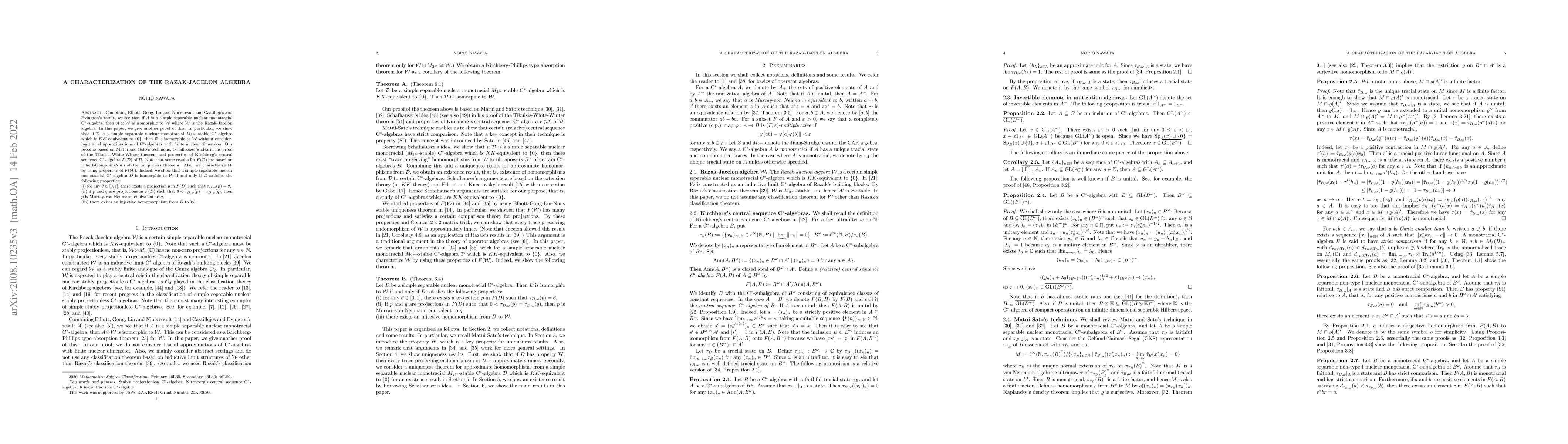 Thumbnail for A characterization of the Razak-Jacelon algebra